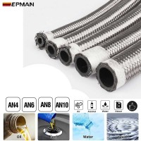 EPMAN AN4 AN6 AN8 AN10 Stainless Steel Braided Fuel Line Oil Hose For Fuel, Oil And Coolant Fluids In Auto Car